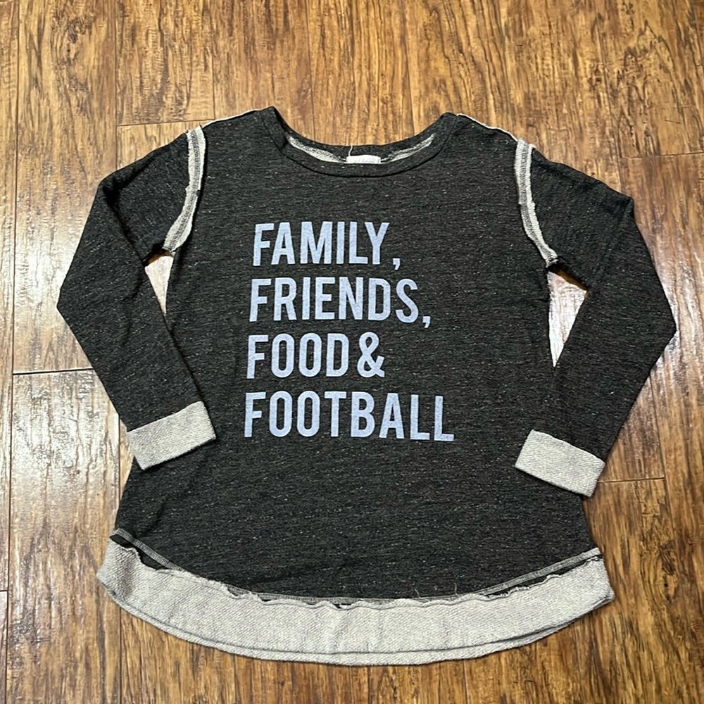 Super comfy Abree Family, Friends, Food, and Football shirt